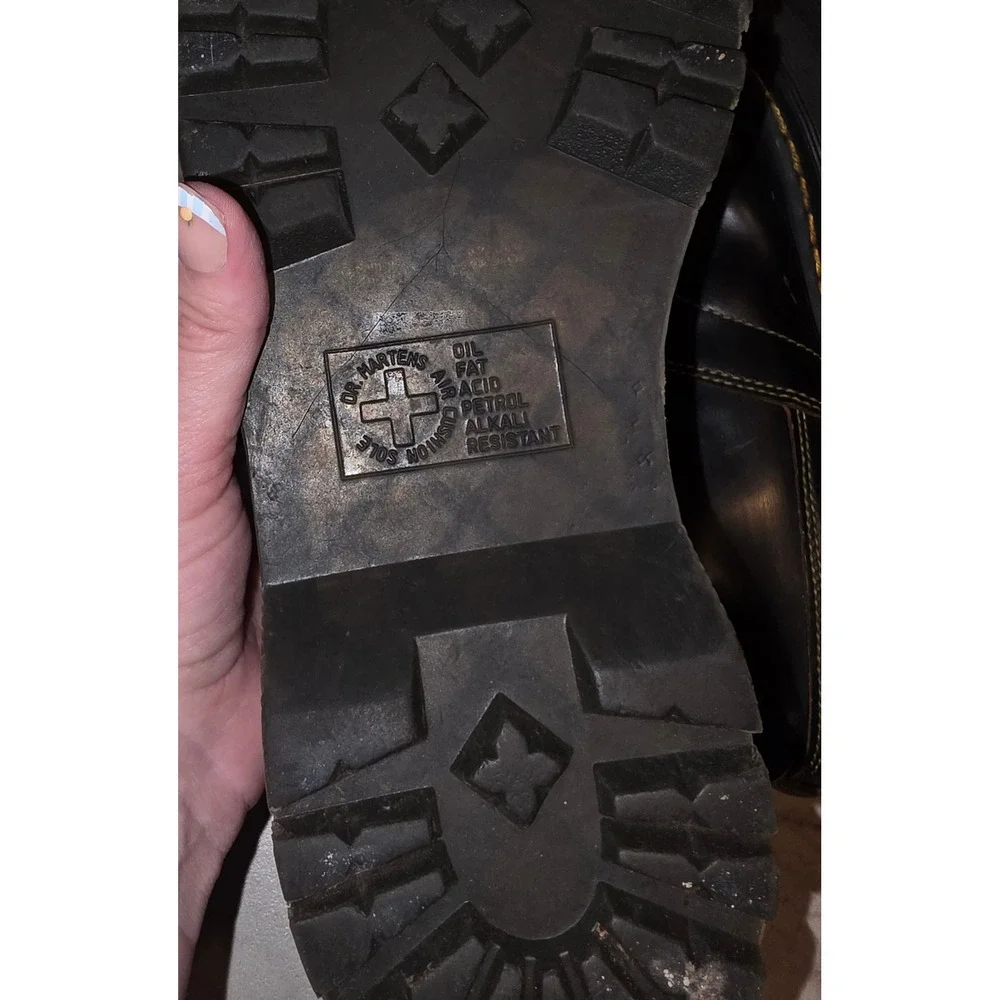 Dr. Martens Church Quad Monkey Boots Black Leather Platform Mens 10 Womens 11